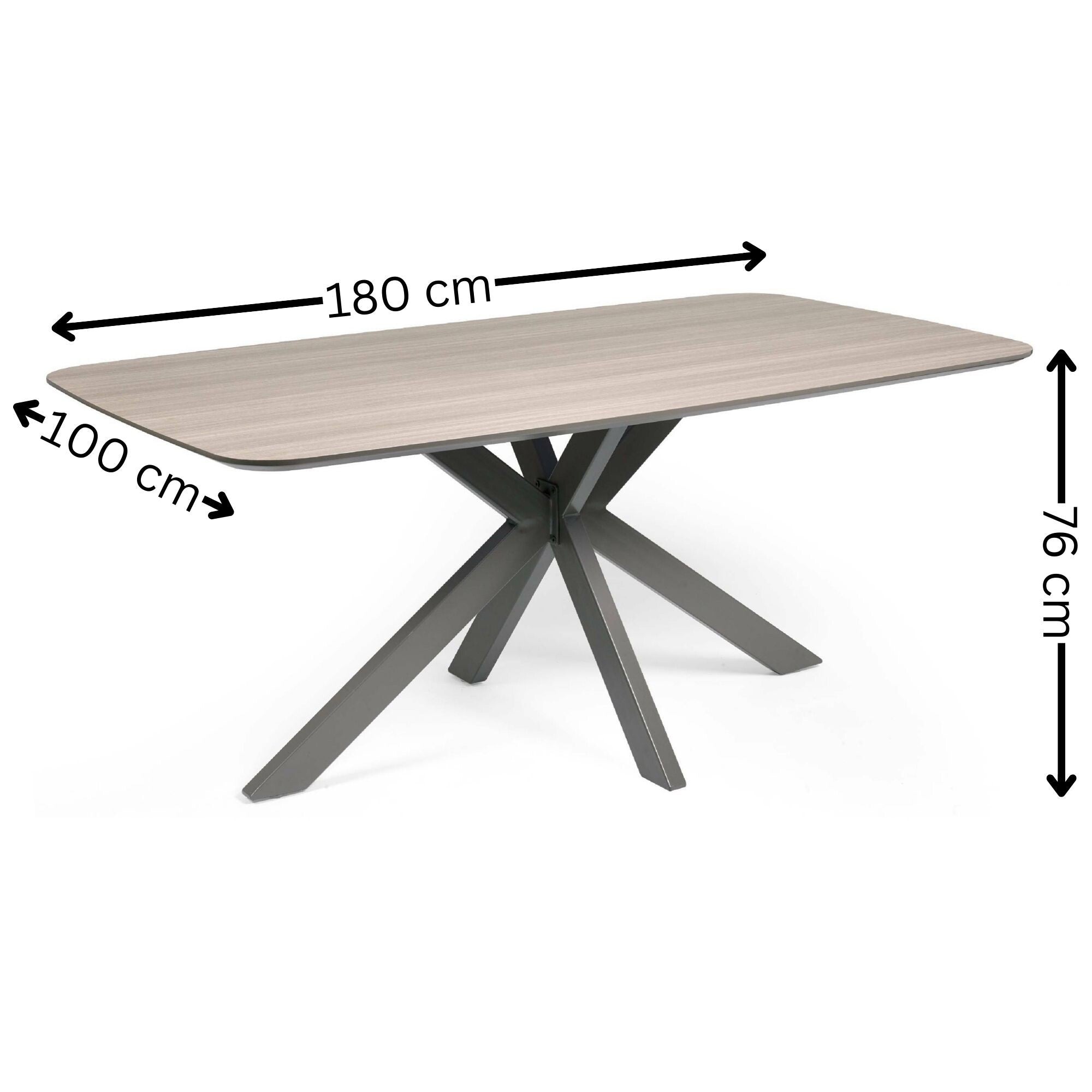 Beauly Taupe Oak Wood Rectangule Dining Table | 4-6 Seater